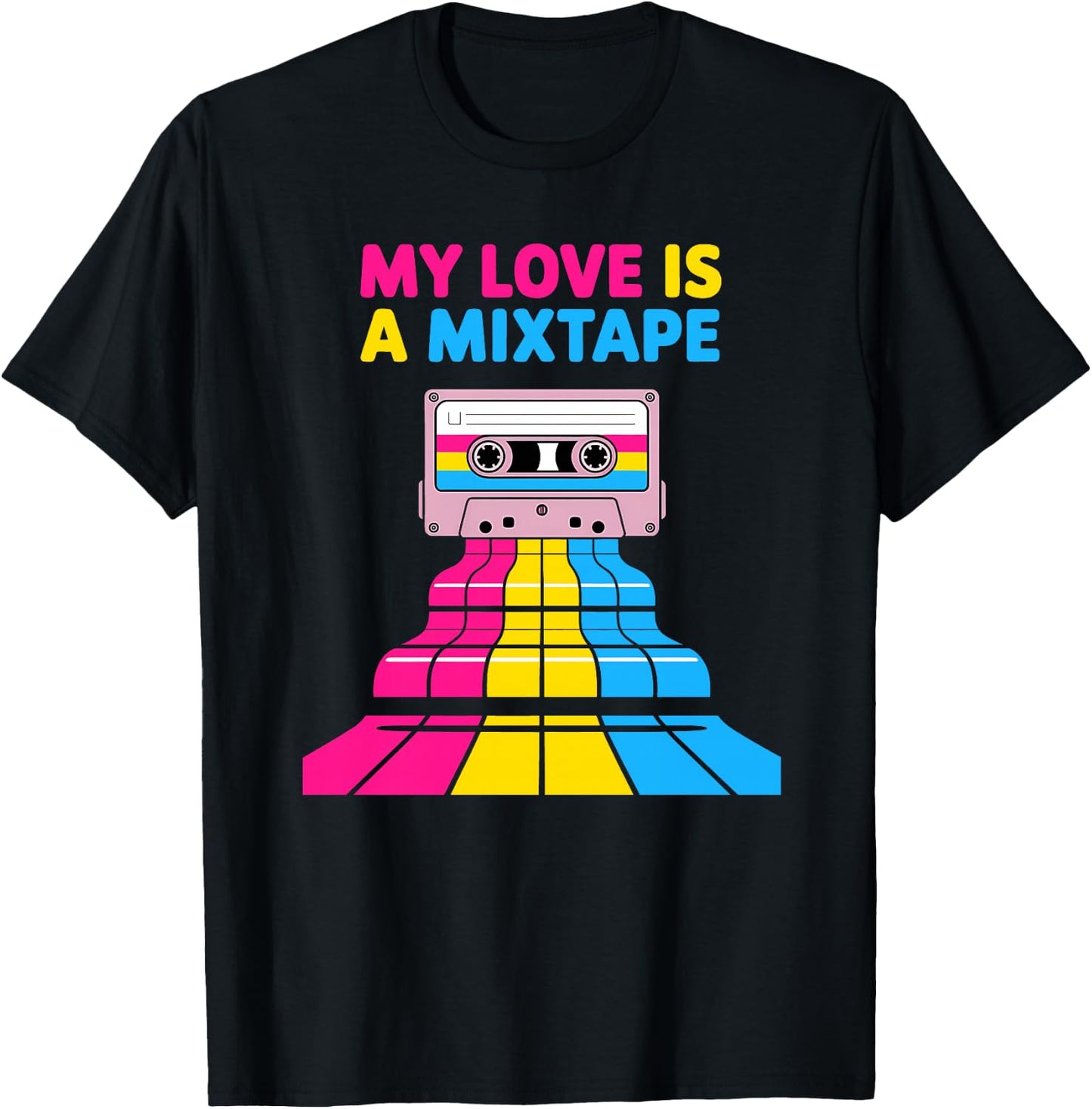 Mixtape rétro Pansexual Haut de Gamme T-Shirt - T-Shirt | Black