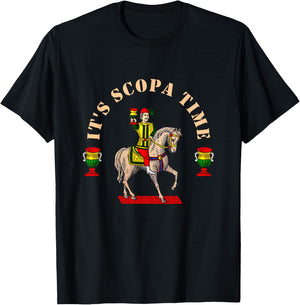 It's Scopa Time Italian Card Game Traditional Horseback T-Shirt - T-Shirt | Black