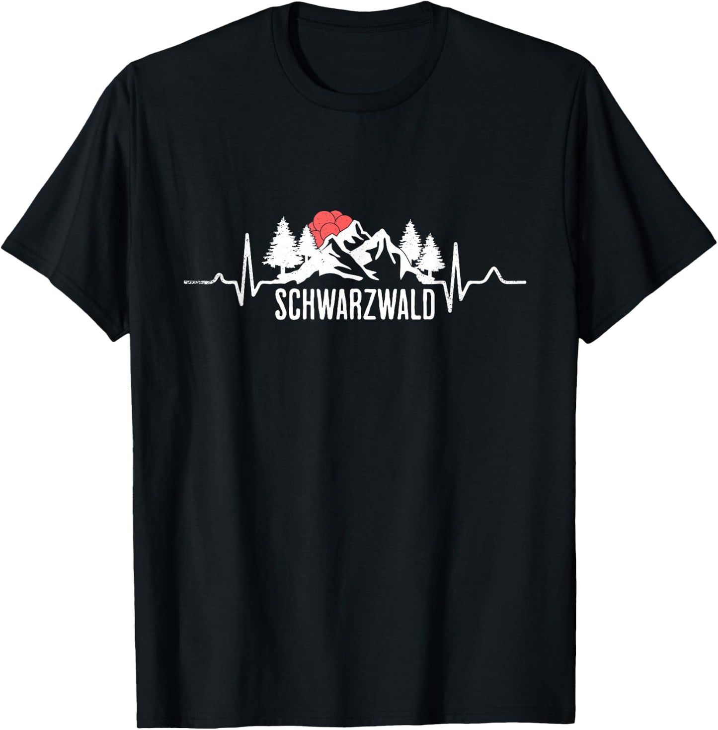 Black Forest Black Forest Picture Bollenhut Heartbeat Mountains , black T-Shirt - T-Shirt | Black