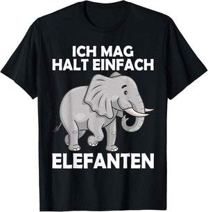 Ich Mag Halt Simple Elephant Sweet Elephant Safari T-Shirt - T-Shirt | Black