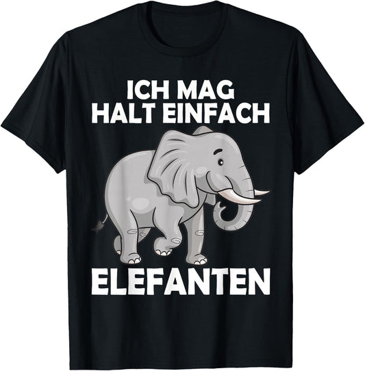 Ich Mag Halt Simple Elephant Sweet Elephant Safari T-Shirt - T-Shirt | Black