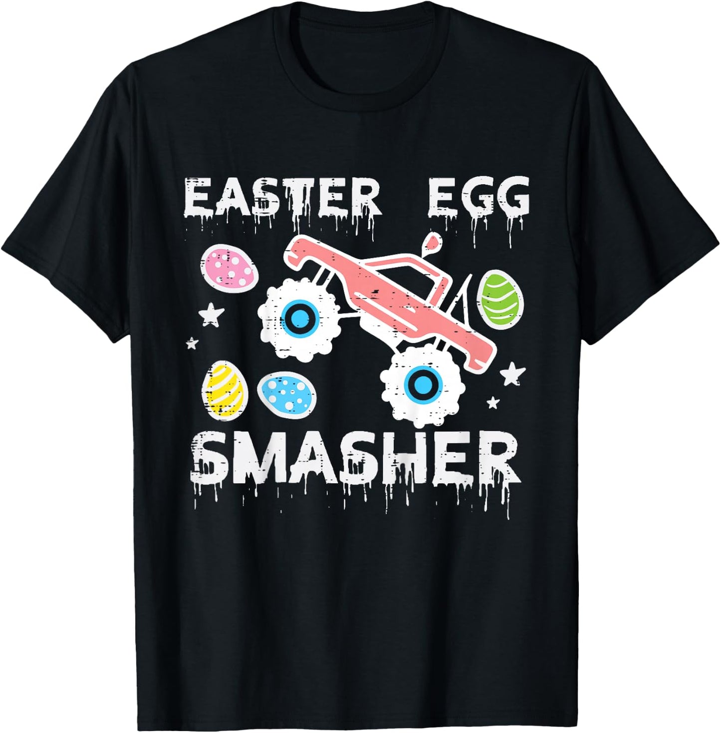 Kids Easter Egg Smasher Monster Truck Toddler Boys Kids Youth T-Shirt - T-Shirt | Black