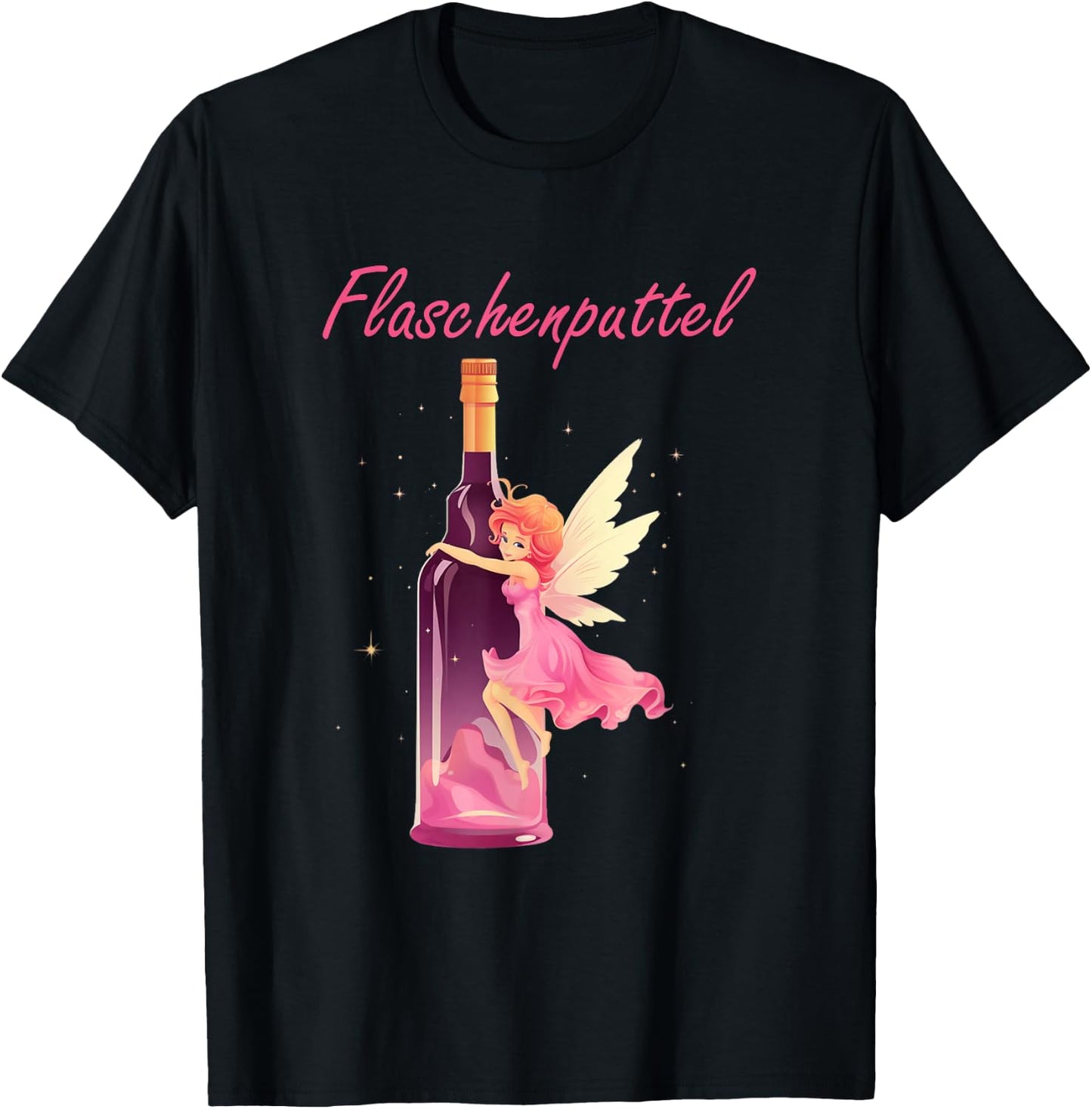 Funny Party Fairy Bottle Putty Party Fairy Alcohol Drinking , black T-Shirt - T-Shirt | Black