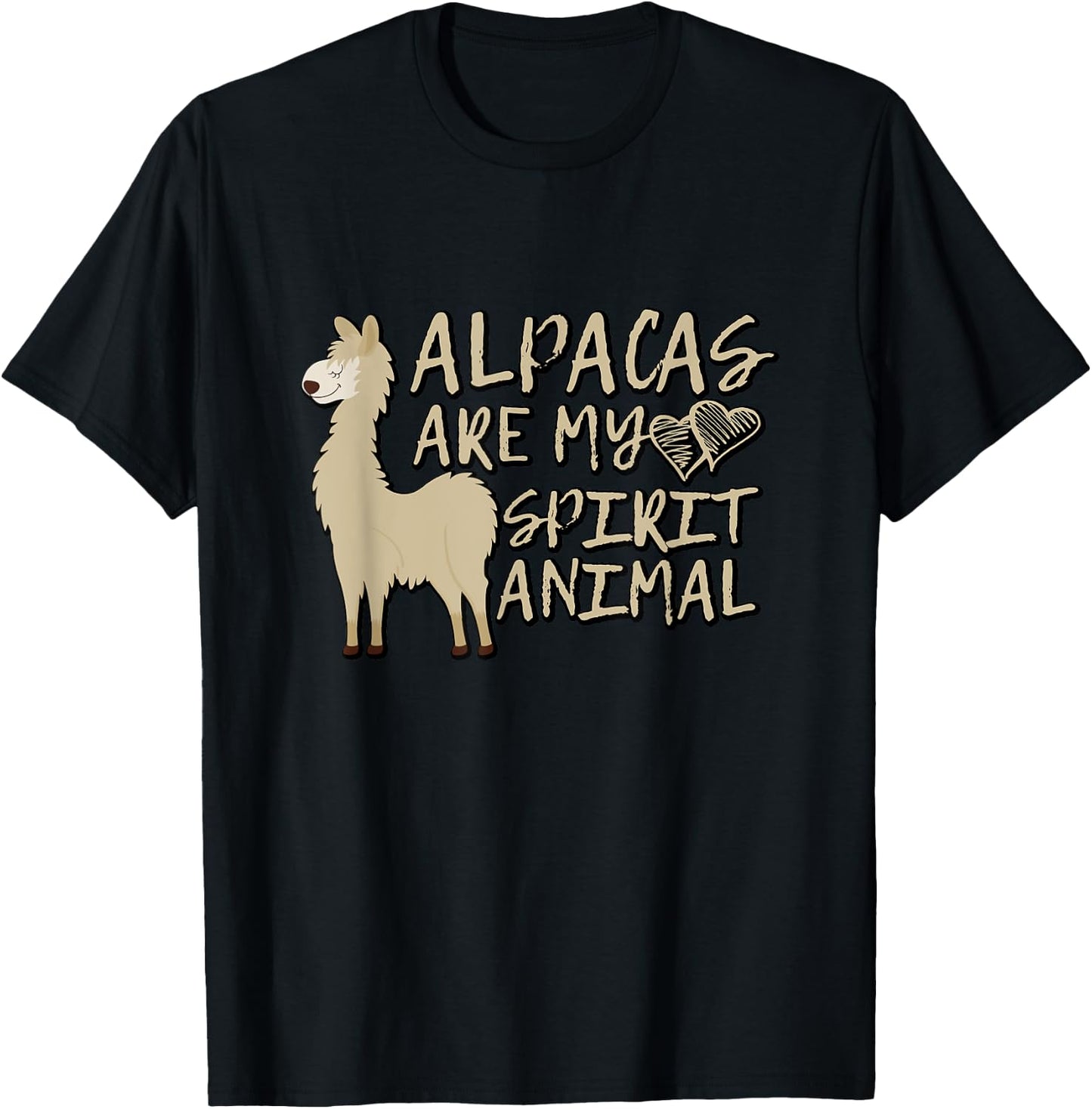 Alpacas Are My Spirit Animals Funny Llama T-Shirt - T-Shirt | Black
