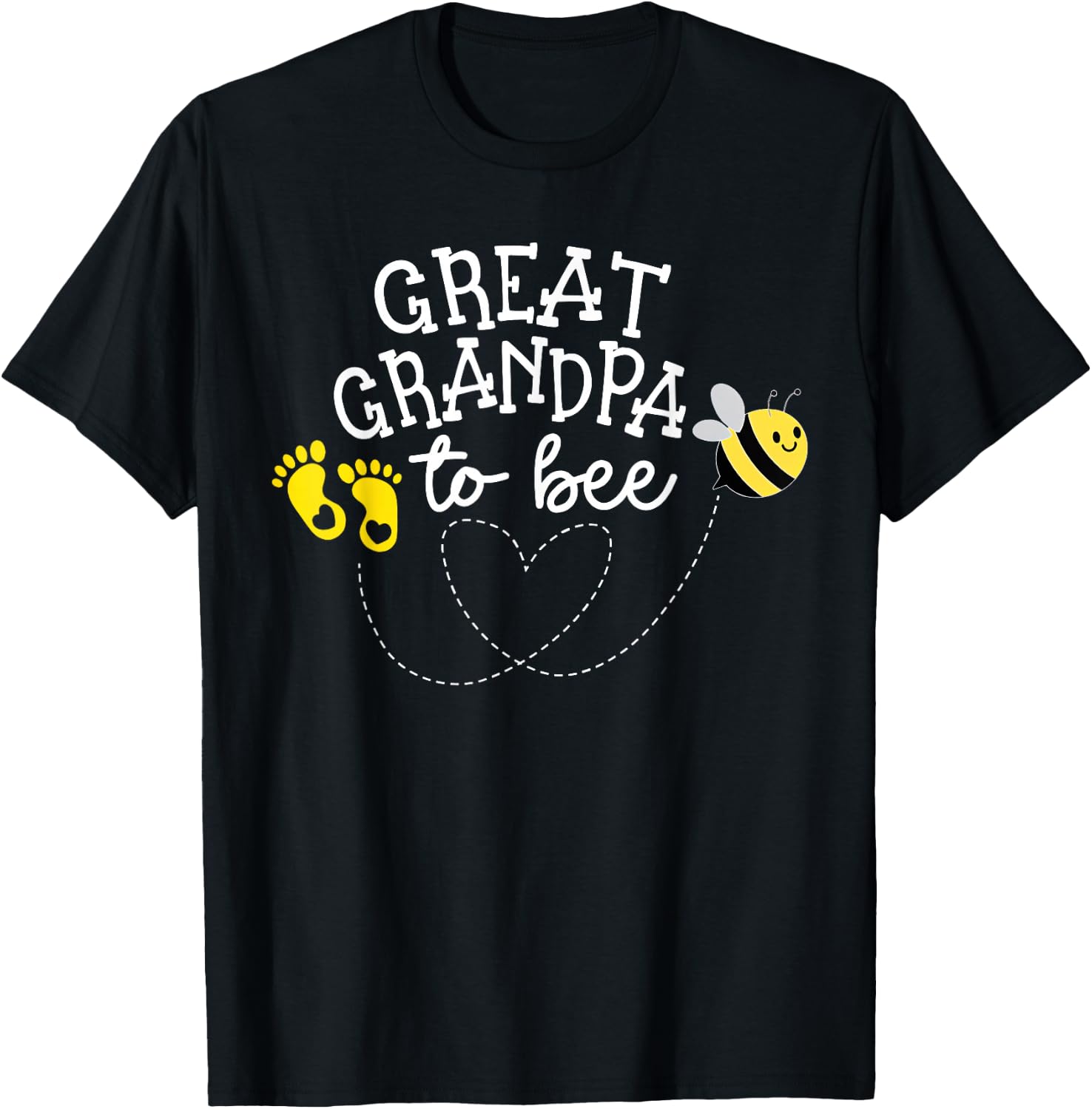 Great Grandpa to Bee Pregnancy Announcement Baby Shower T-Shirt - T-Shirt | Black