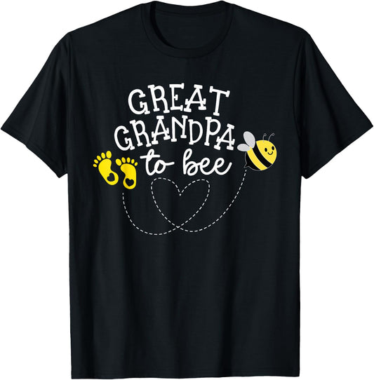 Great Grandpa to Bee Pregnancy Announcement Baby Shower T-Shirt - T-Shirt | Black