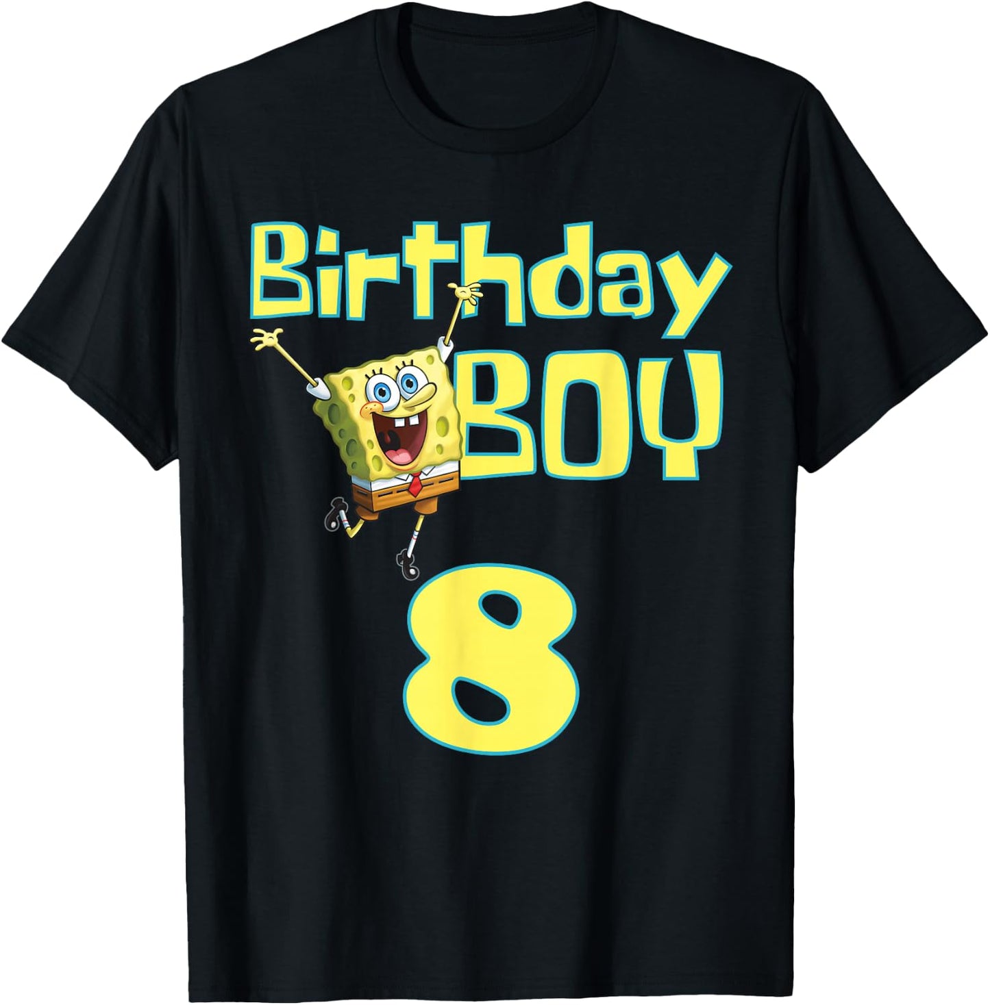 Mademark x SpongeBob SquarePants - SpongeBob SquarePants Birthday Boy 8 T-Shirt - T-Shirt | Black