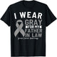 I Wear Gray For My Father In Law Brain Cancer Awareness T-Shirt - T-Shirt | Black