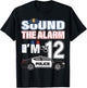 Police Car 12th Birthday Boy 12 year old Policeman Officer T-Shirt - T-Shirt | Black