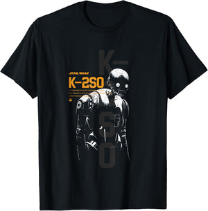 Star Wars Rogue One Iconic K-2SO Silhouette Big Chest Poster T-Shirt - T-Shirt | Black