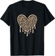 Cute Leopard Heart Women Girls T-Shirt - T-Shirt | Black