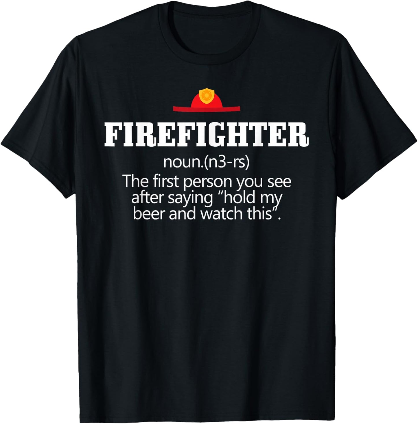 Funny Firefighter Definition T-Shirt - T-Shirt | Black