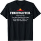 Funny Firefighter Definition T-Shirt - T-Shirt | Black