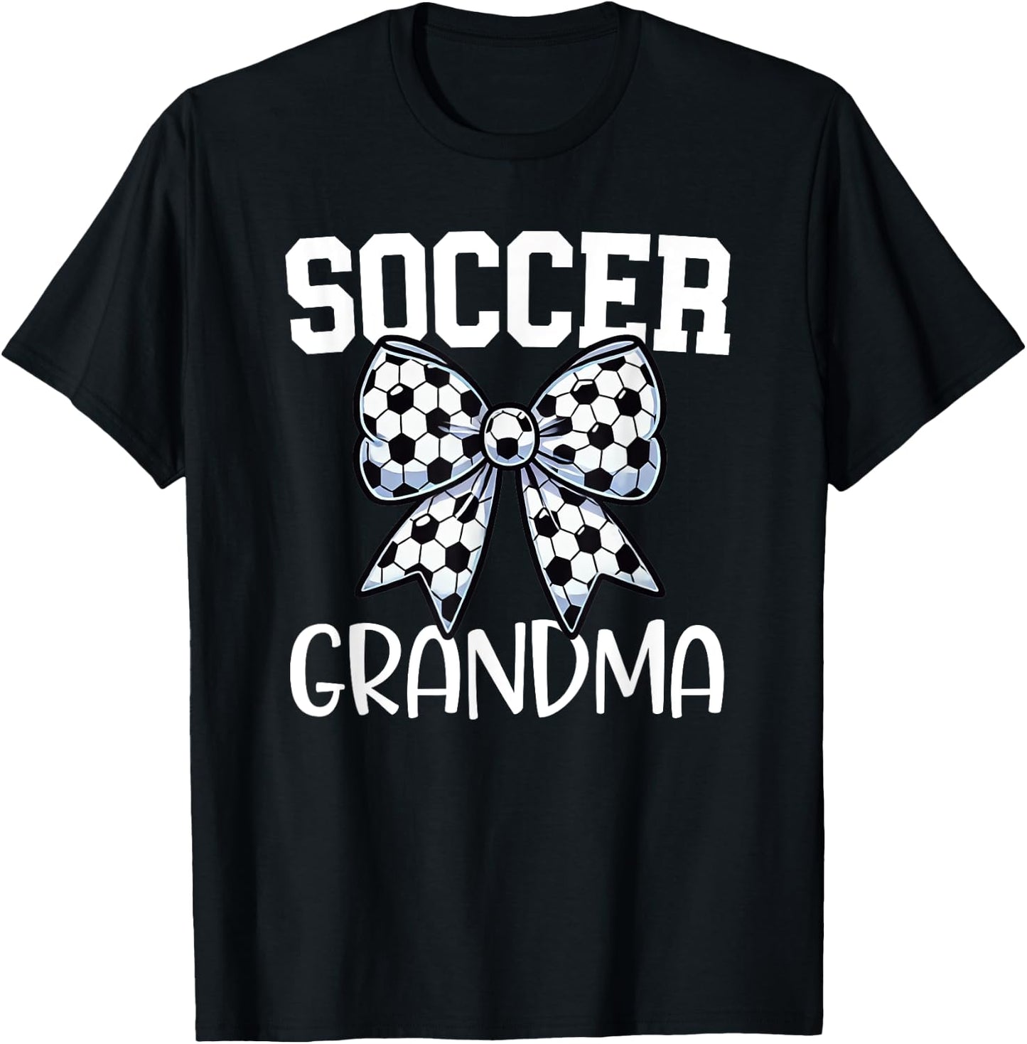Proud Soccer Grandma - Game Day - My Favorite Player - Bow T-Shirt - T-Shirt | Black
