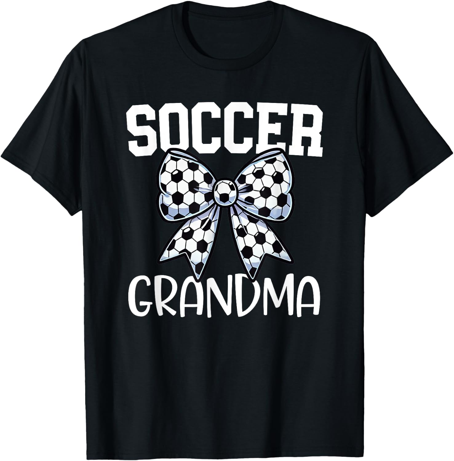 Proud Soccer Grandma - Game Day - My Favorite Player - Bow T-Shirt - T-Shirt | Black