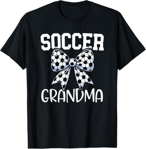 Proud Soccer Grandma - Game Day - My Favorite Player - Bow T-Shirt - T-Shirt | Black