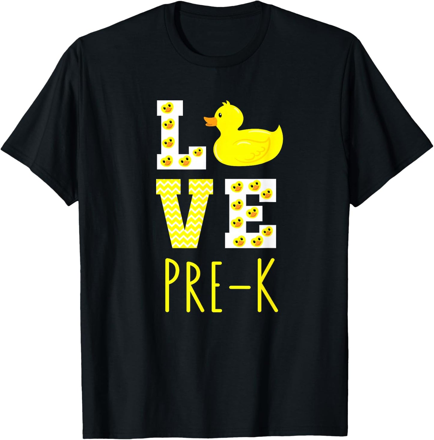 Love Pre-K Back To School Yellow Duck Pre-K Teacher T-Shirt - T-Shirt | Black