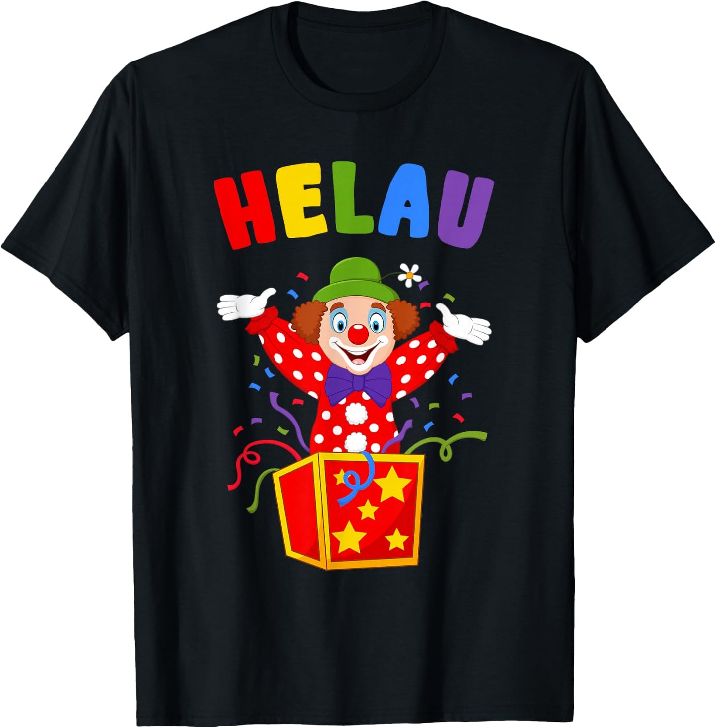 Helau Lustiges Fasching mit Clown Helau , black T-Shirt - T-Shirt | Black