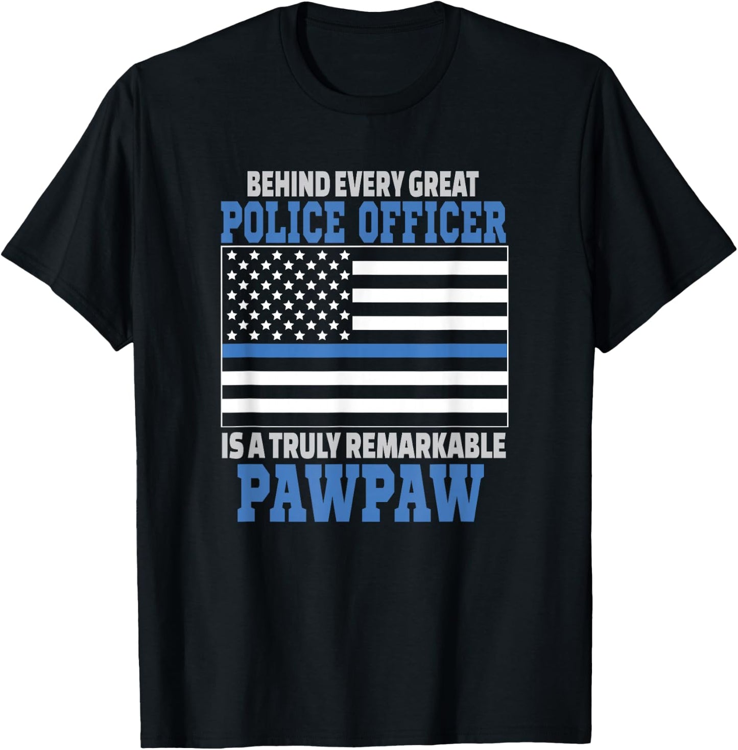 Police Officer Pawpaw - Law Enforcement Support T-Shirt - T-Shirt | Black