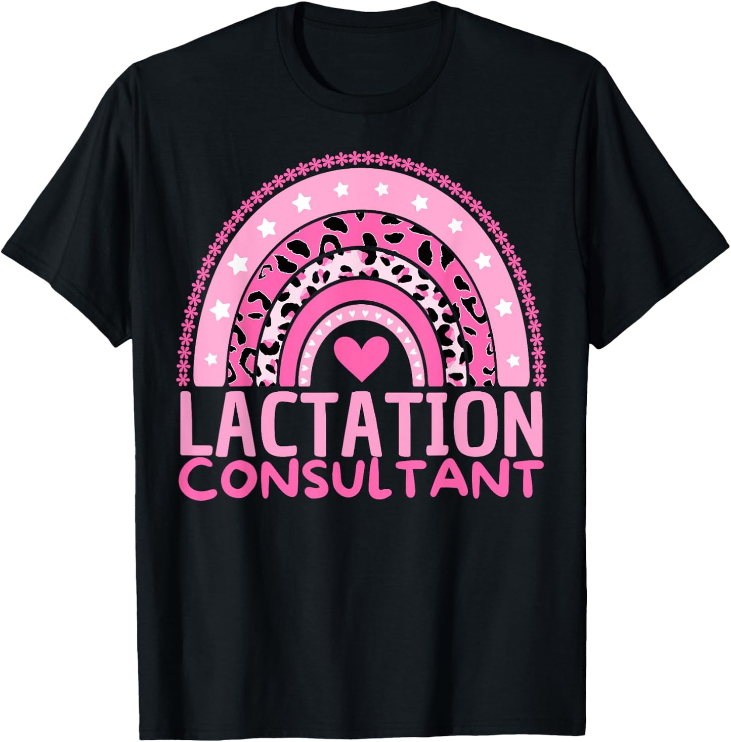 Lactation Consultant Breastfeeding Week Awareness Rainbow T-Shirt - T-Shirt | Black