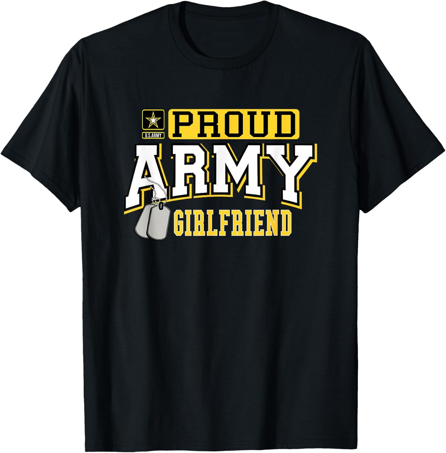 Proud Army Girlfriend Military Pride T-Shirt - T-Shirt | Black