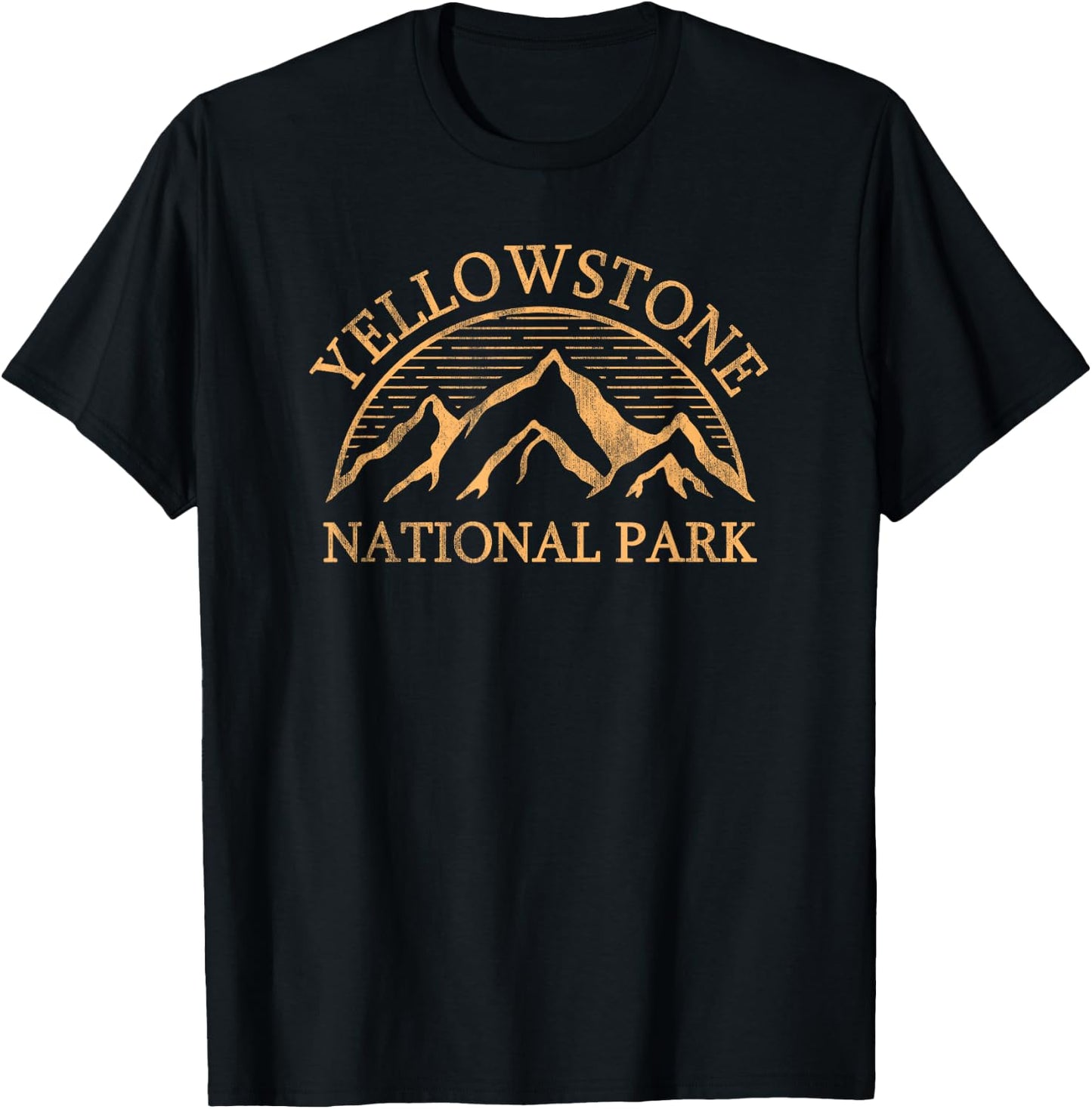 Vintage Yellowstone Mountain Retro National Park Souvenir T-Shirt - T-Shirt | Black