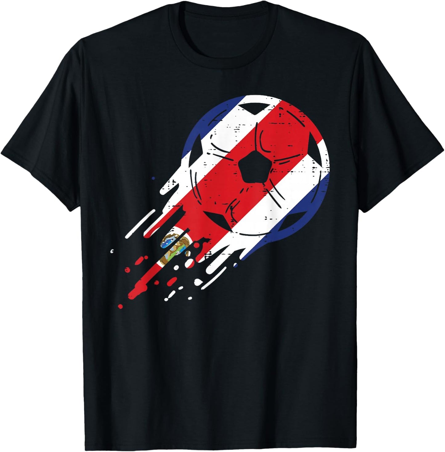 Costa Rica Rican Flag Soccer Football Fan Men Women Kids T-Shirt - T-Shirt | Black