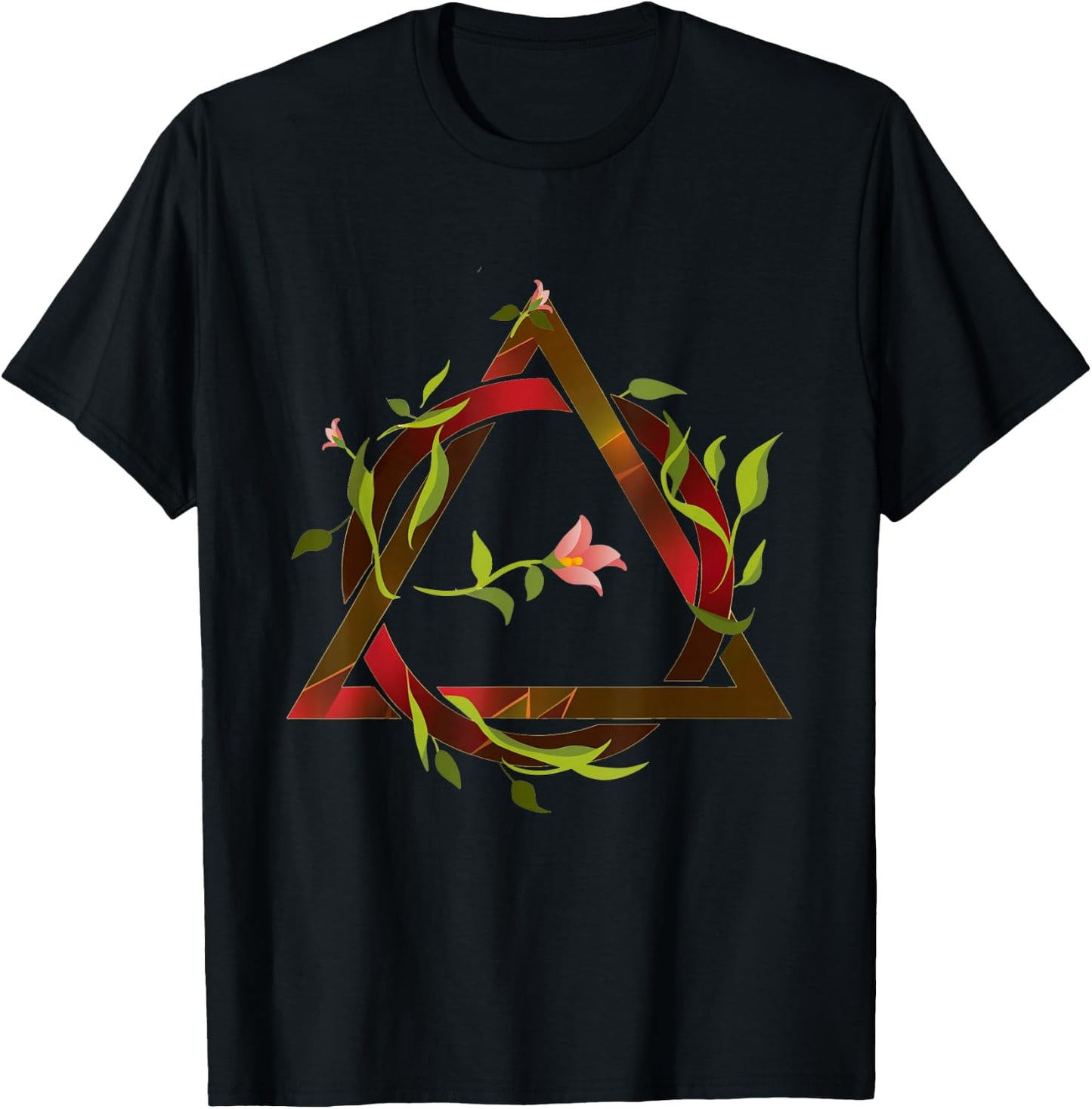 Therian Symbol with Inclusion of Flowers T-Shirt - T-Shirt | Black