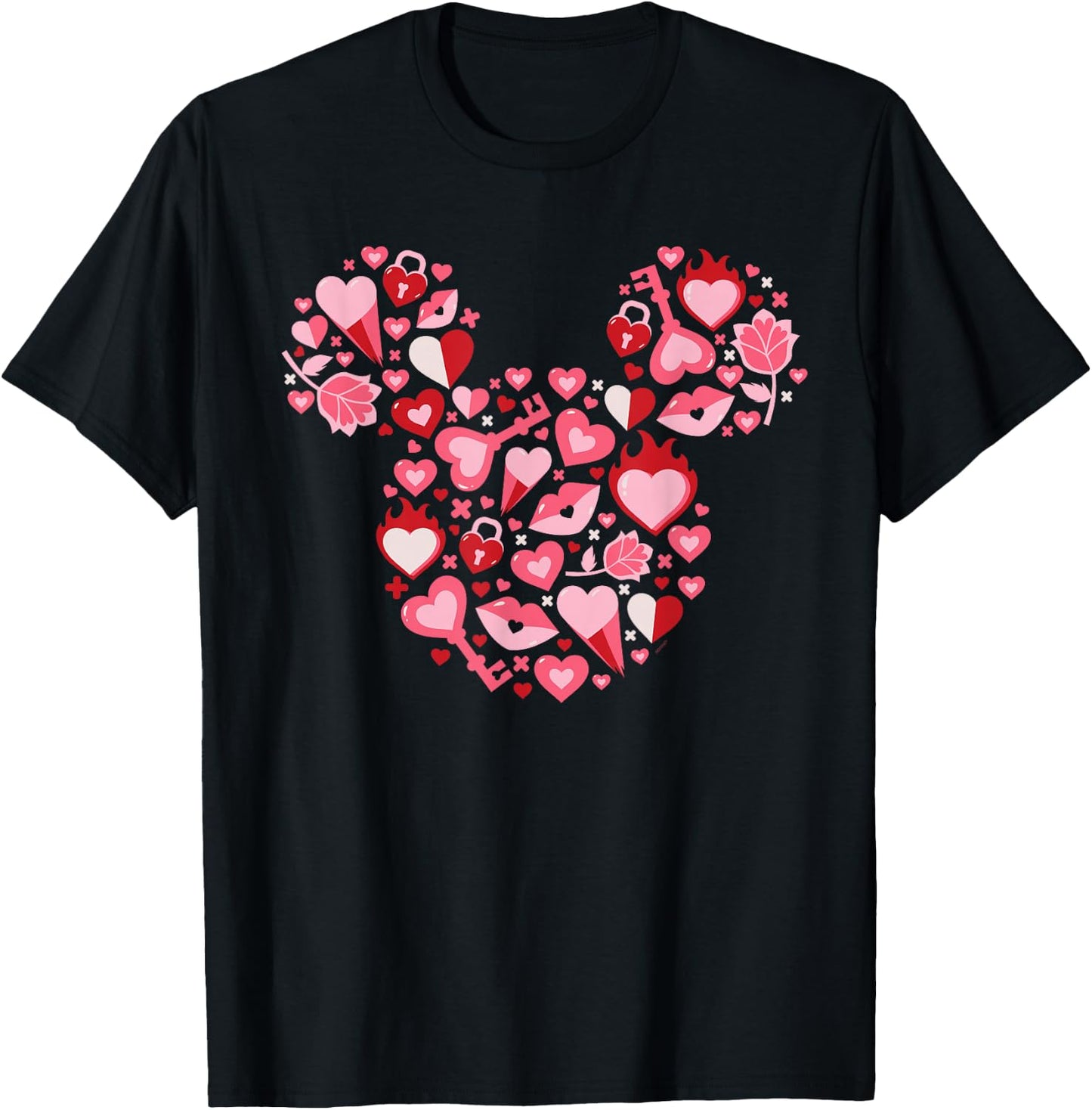 Disney Mickey Mouse Icon Couples Matching Valentine's Day T-Shirt - T-Shirt | Black
