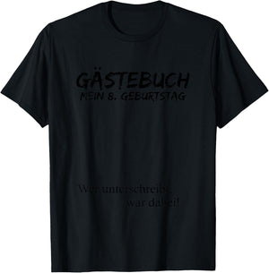 Children's My 8th Birthday and the Guest Book , White T-Shirt - T-Shirt | Black