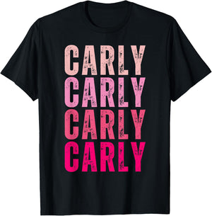 Personalized Name Carly I Love Carly 70's Vintage T-Shirt - T-Shirt | Black
