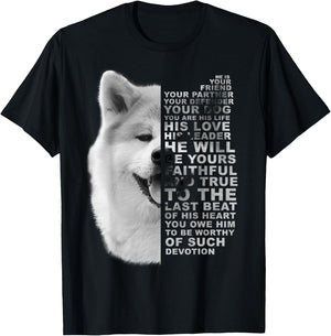 He Is Your Friend Your Partner Your Dog Akita Inu Fox Dogs T-Shirt - T-Shirt | Black
