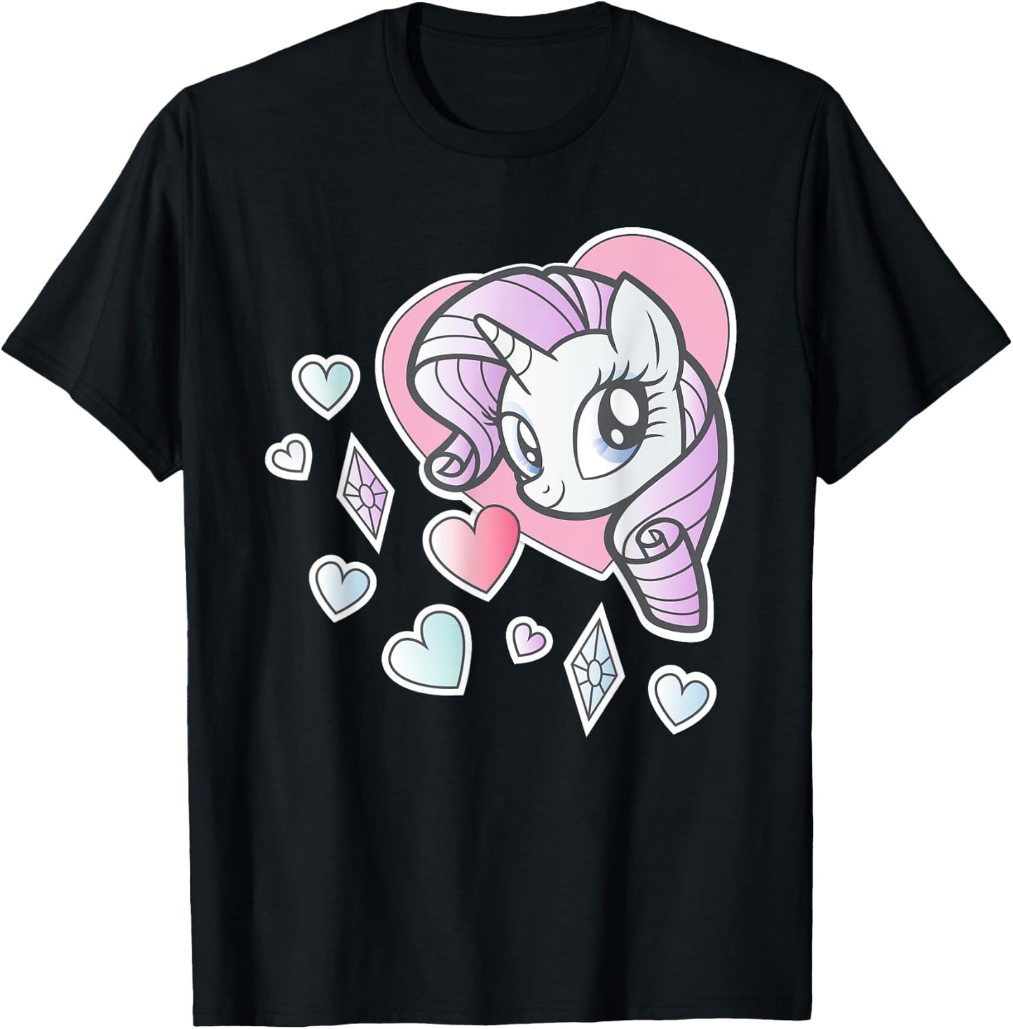 My Little Pony Rarity Heart T-Shirt - T-Shirt | Black