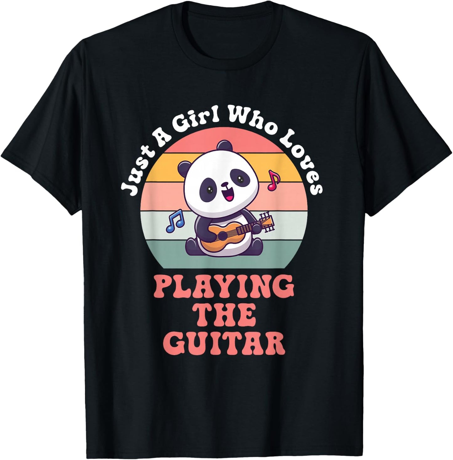 Just A Girl Who Loves Playing The Guitar Design T-Shirt - T-Shirt | Black