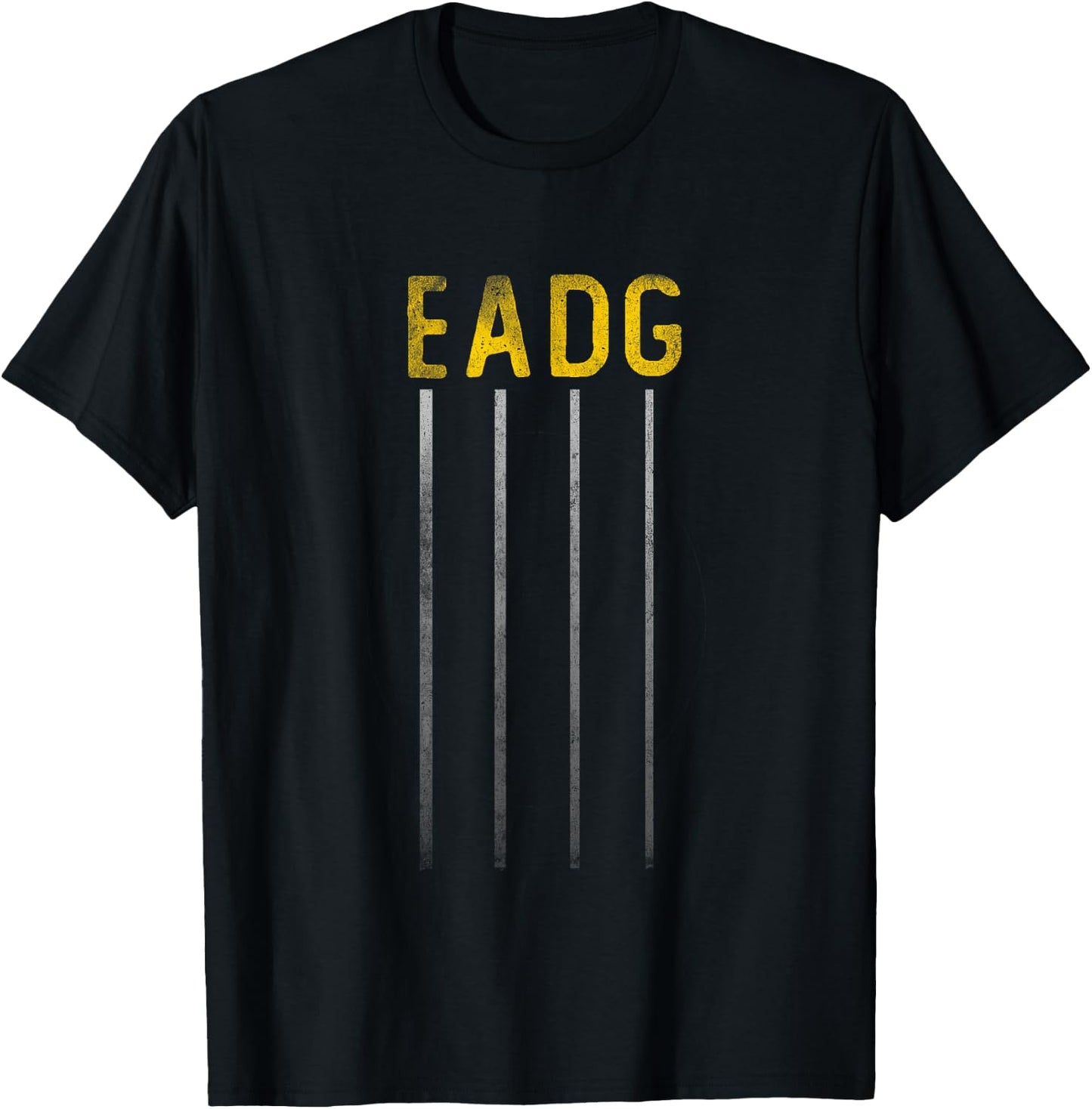 Bass Guitarist Player EADG 4 String Bassist Musical Notes , Black, S T-Shirt - T-Shirt | Black
