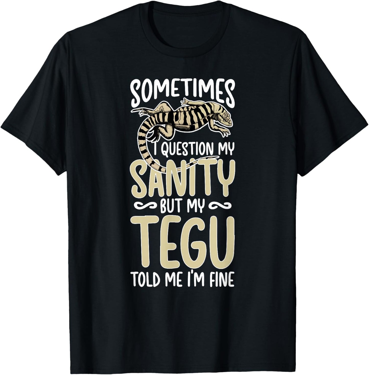 Tegu Owner Funny Tegu Lover Tegu Lizard Tegu Dad T-Shirt - T-Shirt | Black