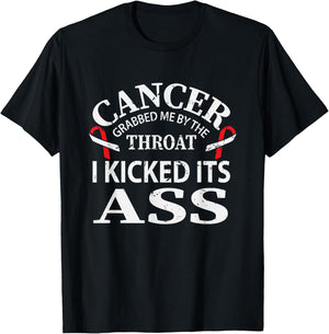 Cancer Awareness Survivor Grabbed Me By The Throat Gift T-Shirt - T-Shirt | Black