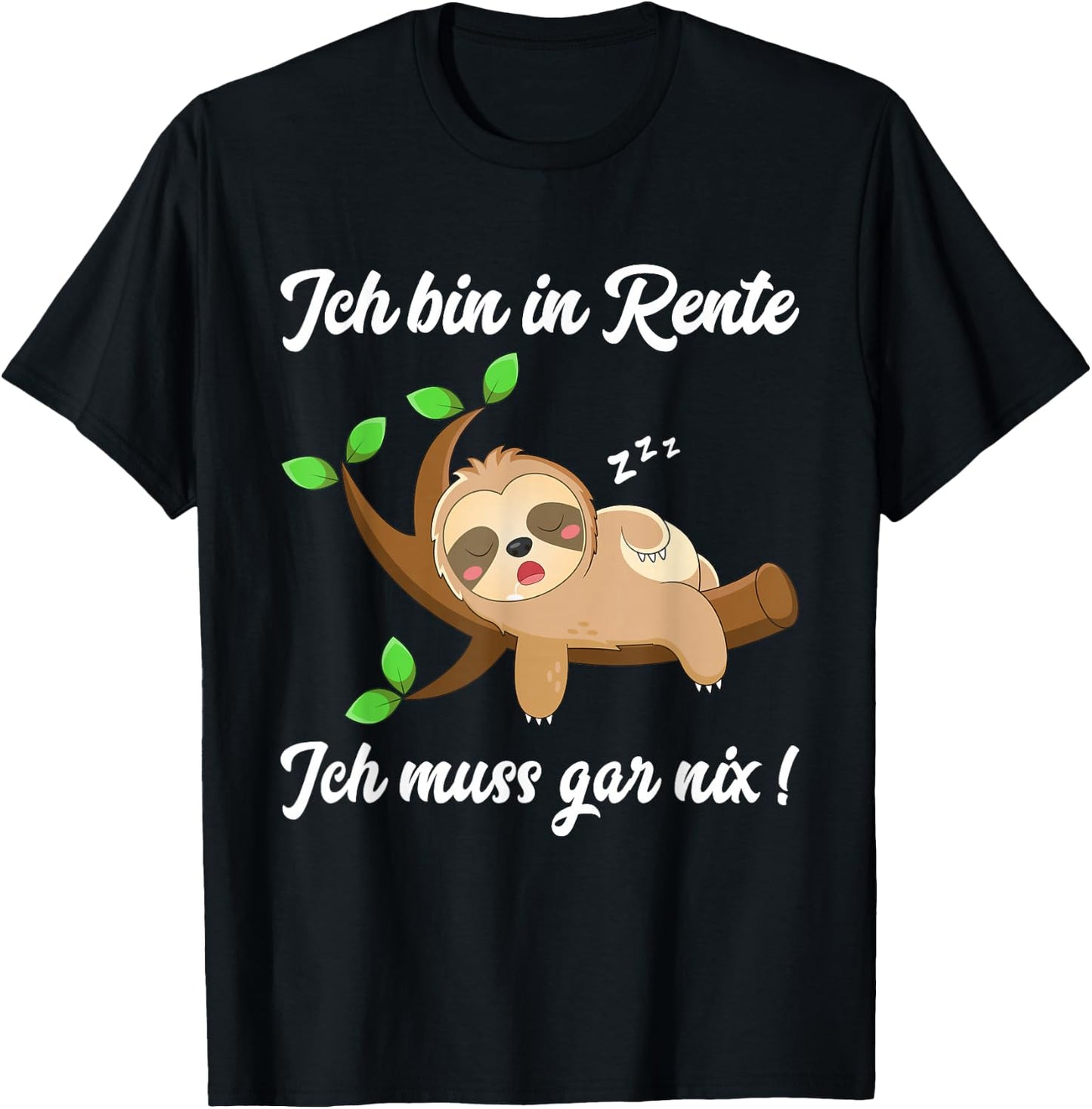 Retirement Pensioner Sloth , black T-Shirt - T-Shirt | Black