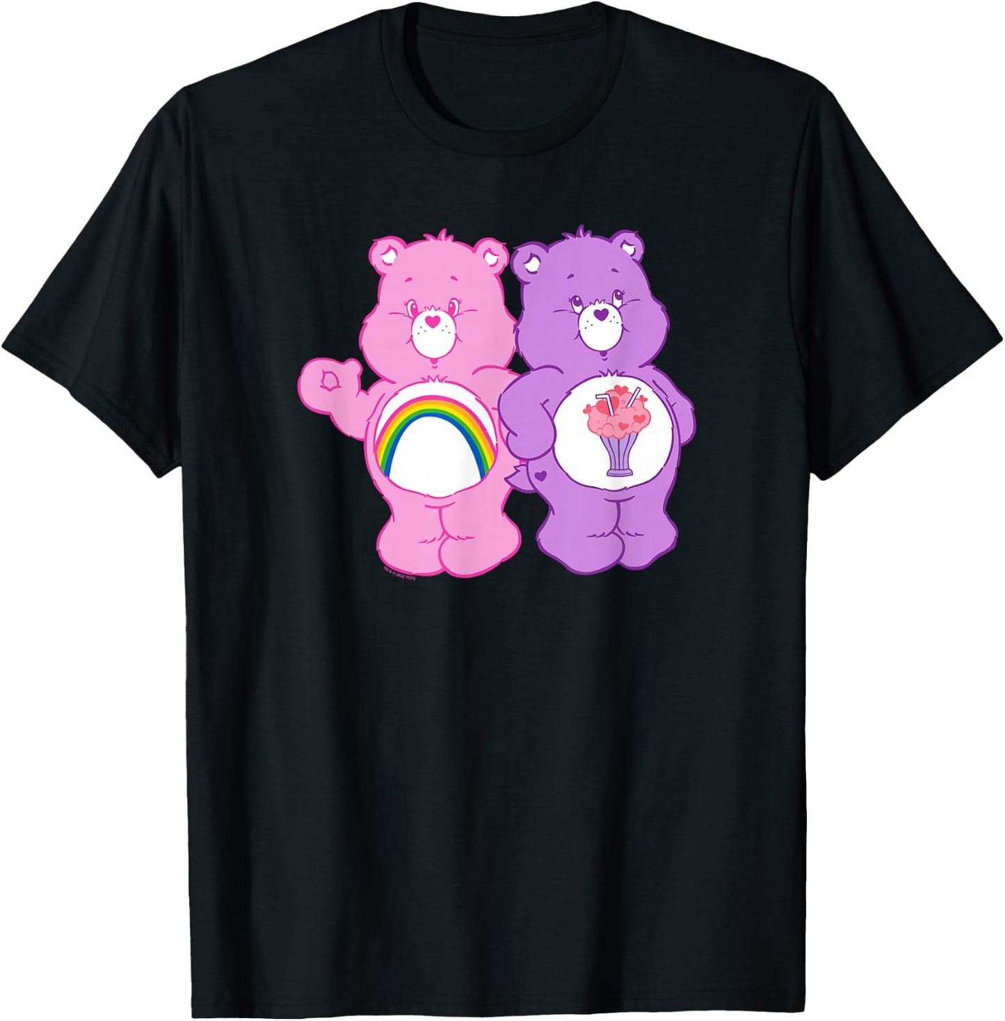 Care Bears Cheer Bear & Share Bear Best Friends Pink Duo , Black, S T-Shirt - T-Shirt | Black