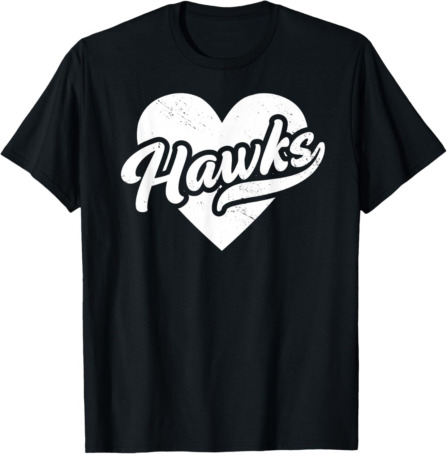Vintage Hawks School Spirit Go Hawks Love T-Shirt - T-Shirt | Black