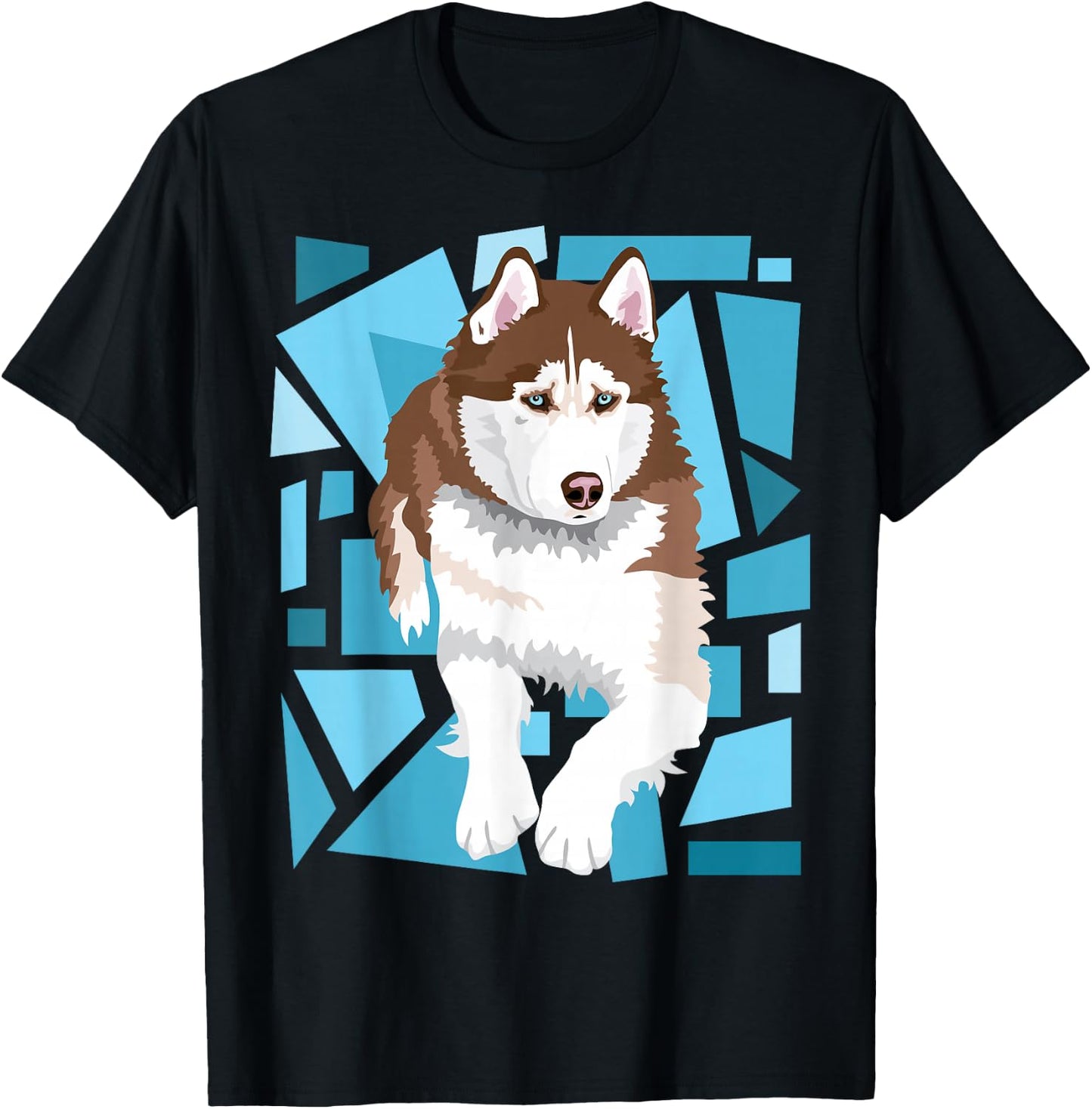 beautiful red brown Siberian Husky with blue eyes T-Shirt - T-Shirt | Black