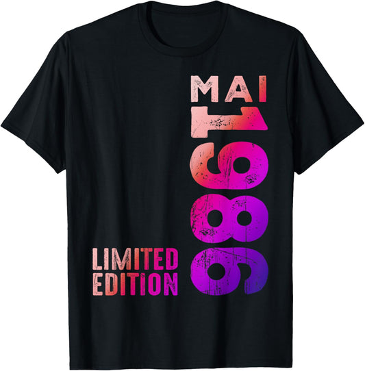 Mai 1986 Jahr Legendär Seit Mai 1986 Geburtstag Retro T-Shirt - T-Shirt | Black