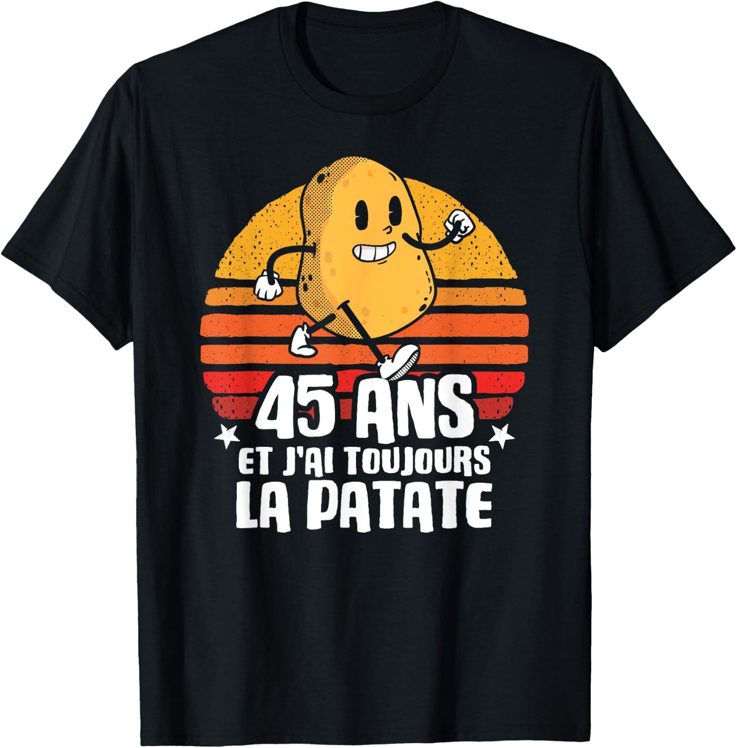 Anniv Gift 45 Years Birthday Decoration 45 Years Potato , Black, S T-Shirt - T-Shirt | Black