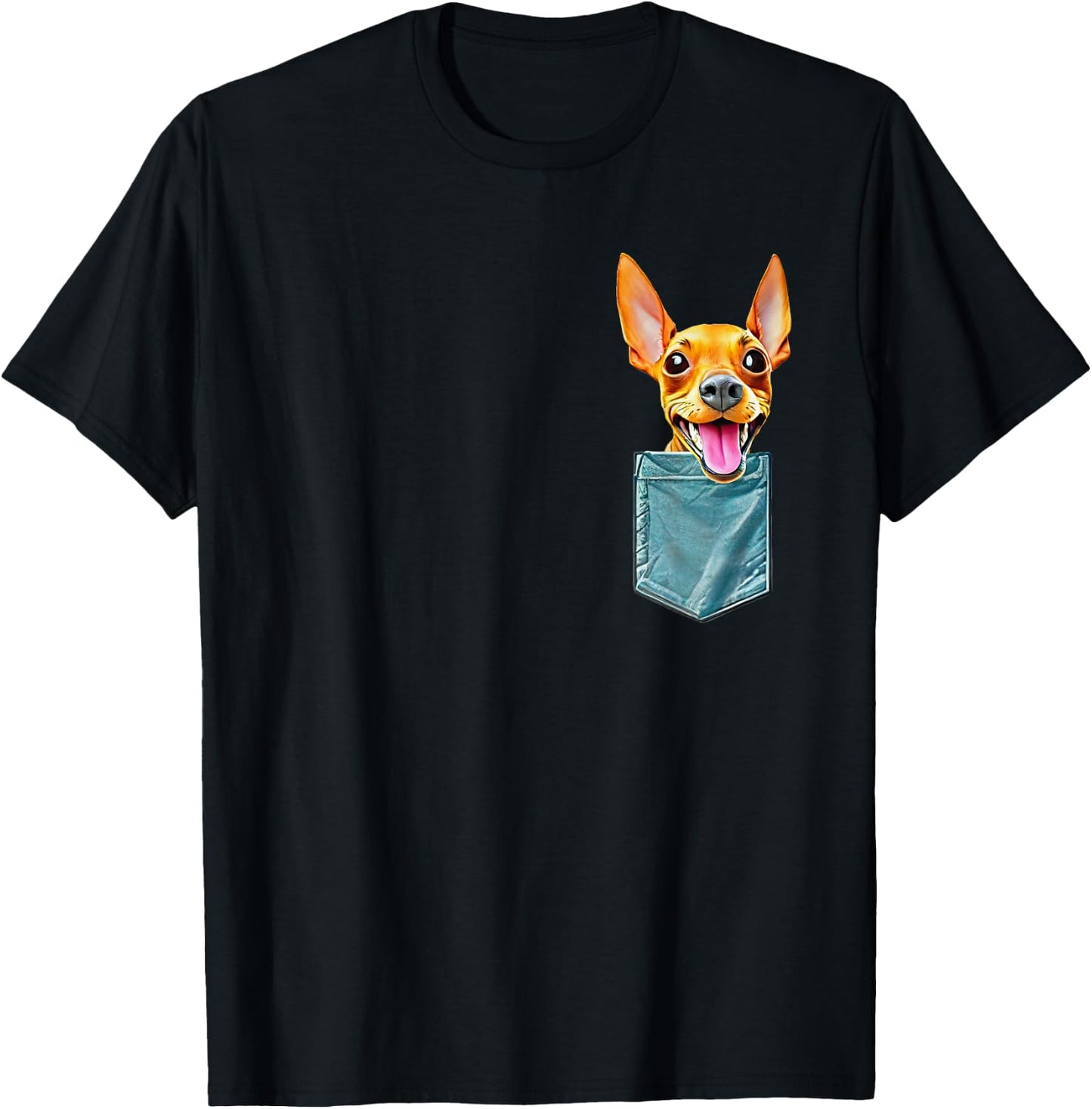 Minpin in pocket miniature pinscher min pin puppy dog mom da T-Shirt - T-Shirt | Black
