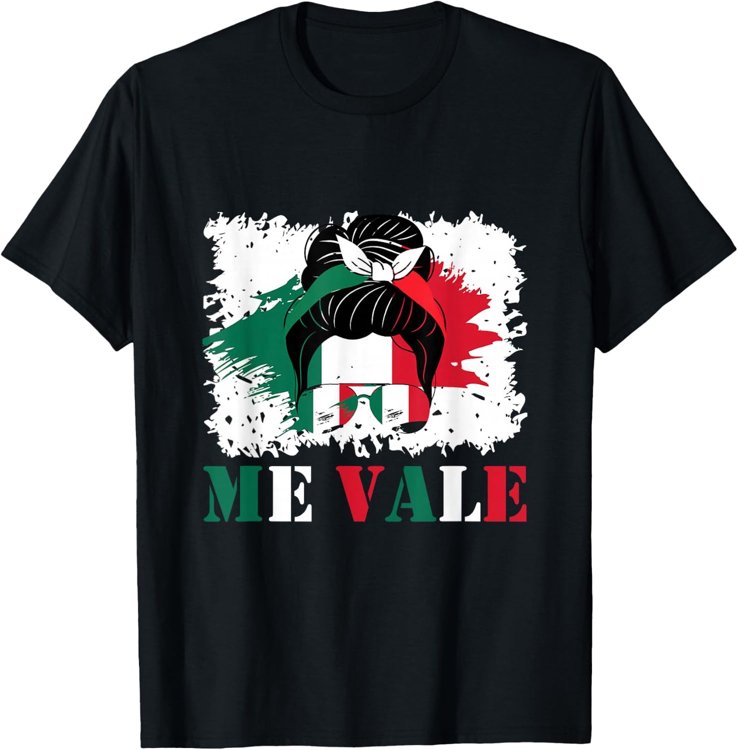 Me Vale Mexican Flag Latino Spanish Slang T-Shirt - T-Shirt | Black