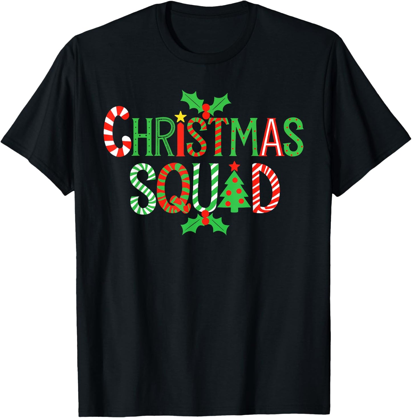 Christmas Squad Shirt Family Adult Kids Christmas Pajamas T-Shirt - T-Shirt | Black