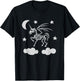 Unicorn Pegasus Skeleton Halloween Moon Stars T-Shirt - T-Shirt | Black