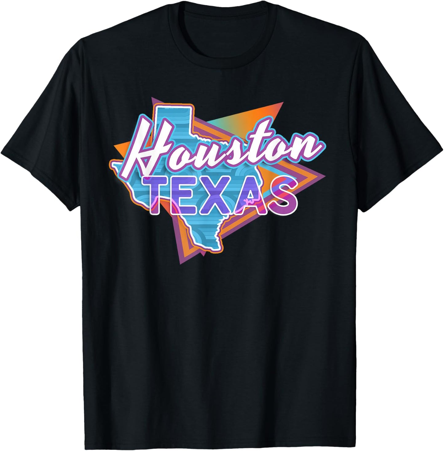 TX Hometown Classic 80s 90s Retro Souvenir Apparel Houston Texas Vintage Retro Throwback T-Shirt - T-Shirt | Black