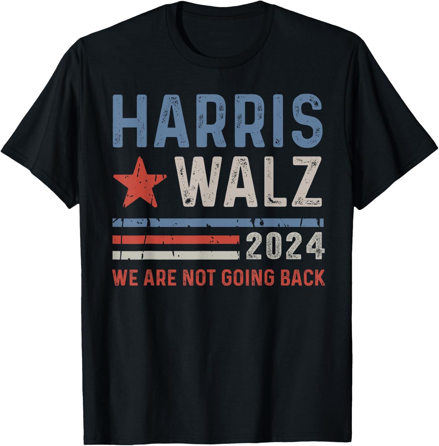 We're Not Going Back 2024 Election Vintage T-Shirt - T-Shirt | Black