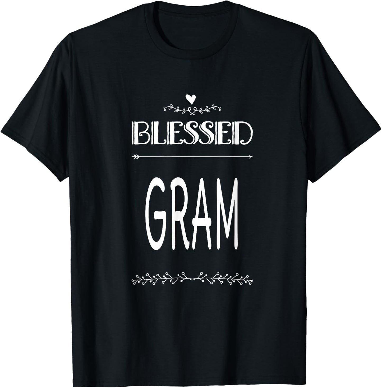 Blessed Gram Grandma Grandmother T-Shirt - T-Shirt | Black